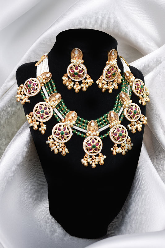 Green Ruby Indian traditional necklace