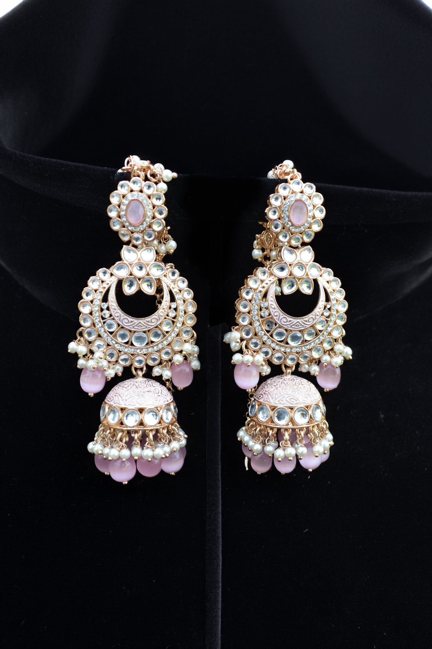 Premium Polki Kundan Pink Bridal Necklace