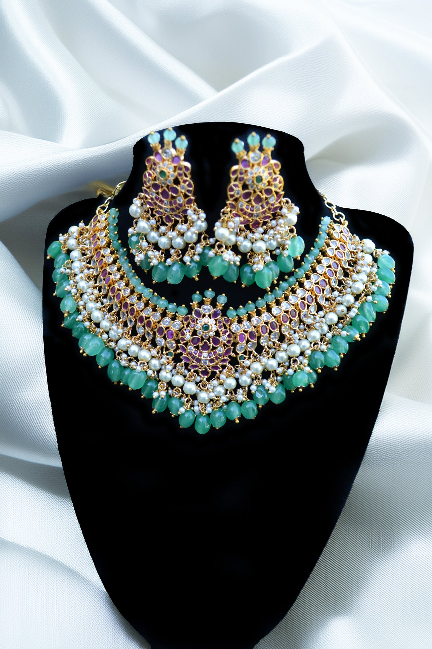 Mint Green Jadau Kundan Necklace