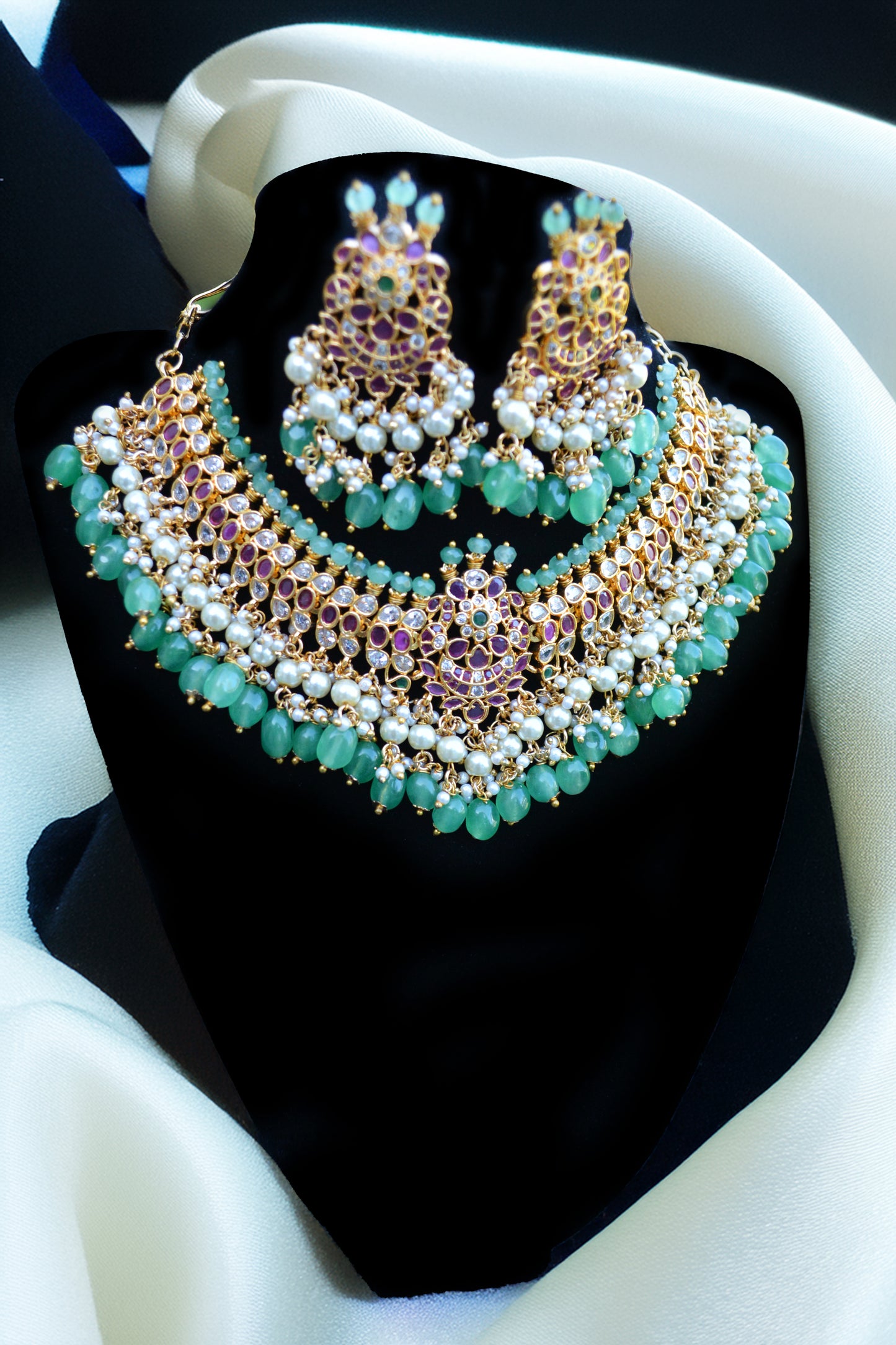 Mint Green Jadau Kundan Necklace