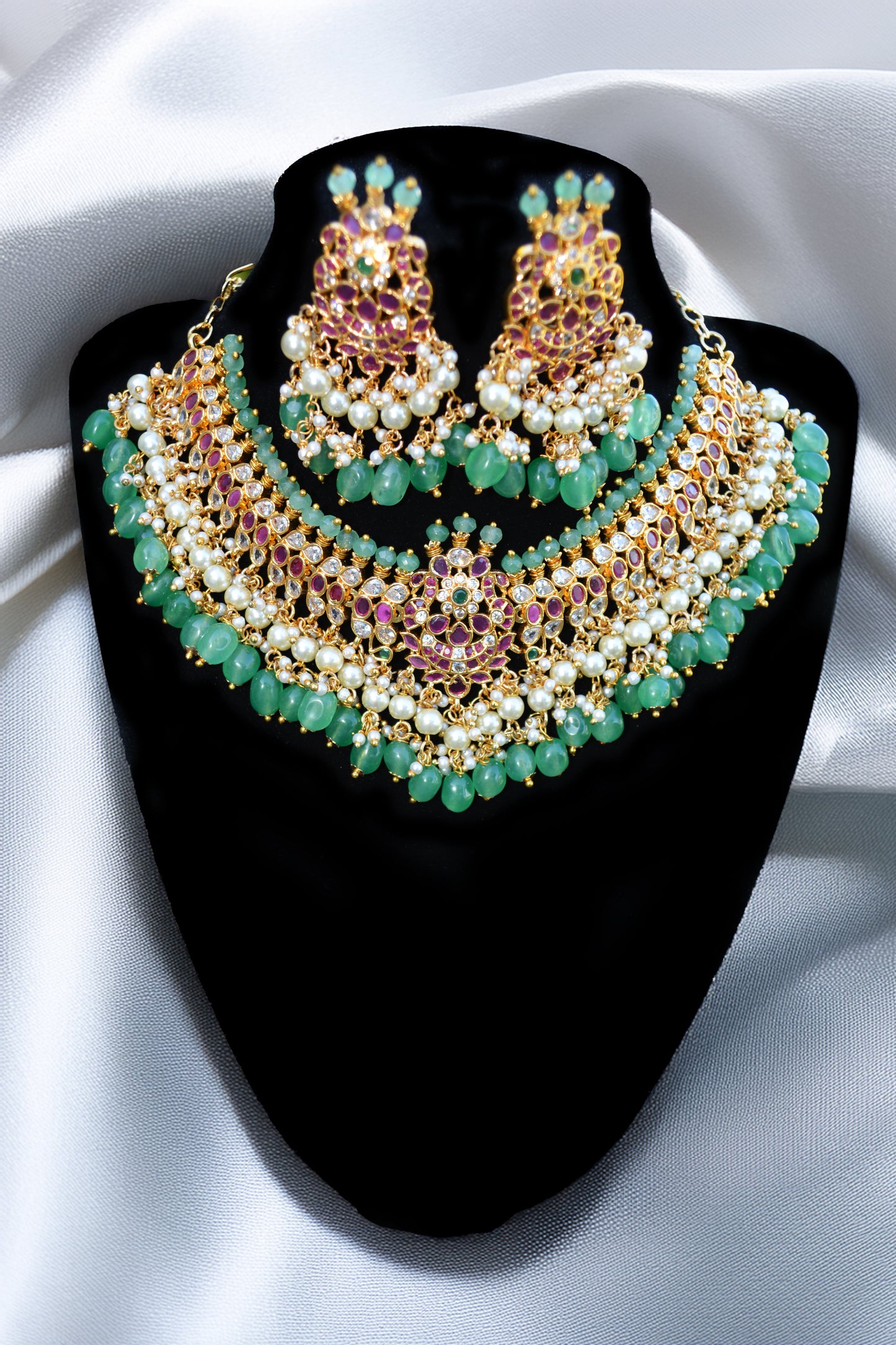 Mint Green Jadau Kundan Necklace