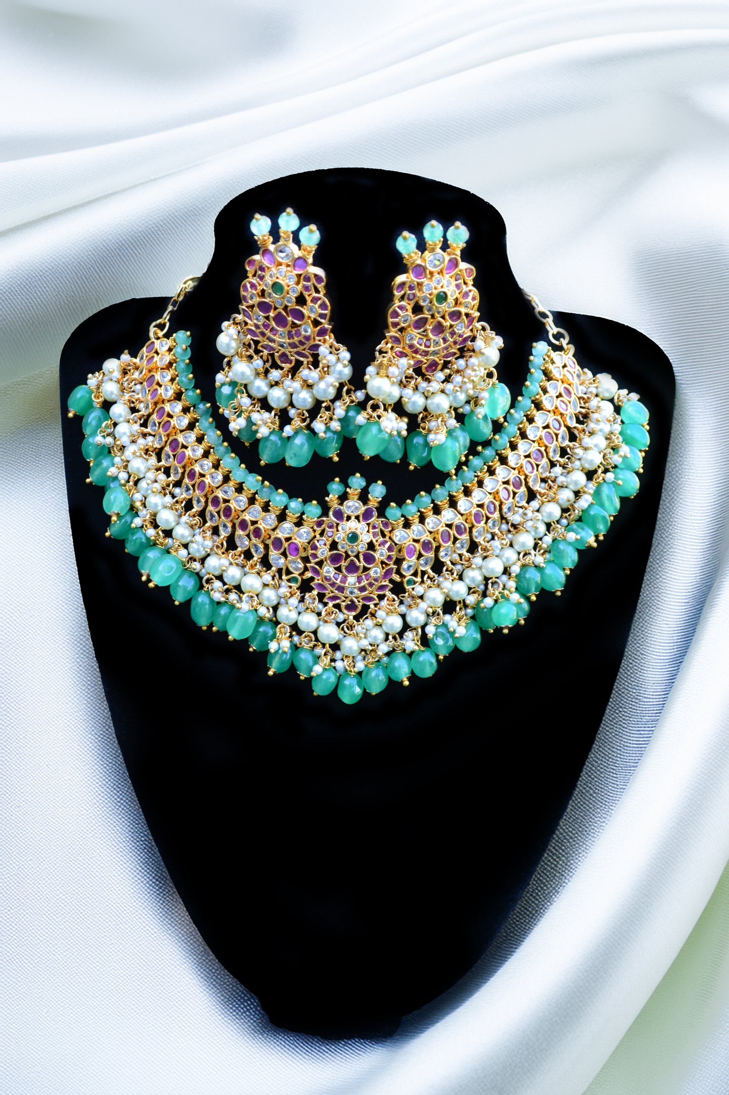 Mint Green Jadau Kundan Necklace