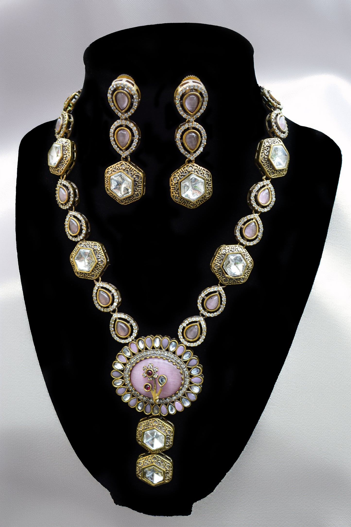 Victorian Polki Kundan Necklace Set