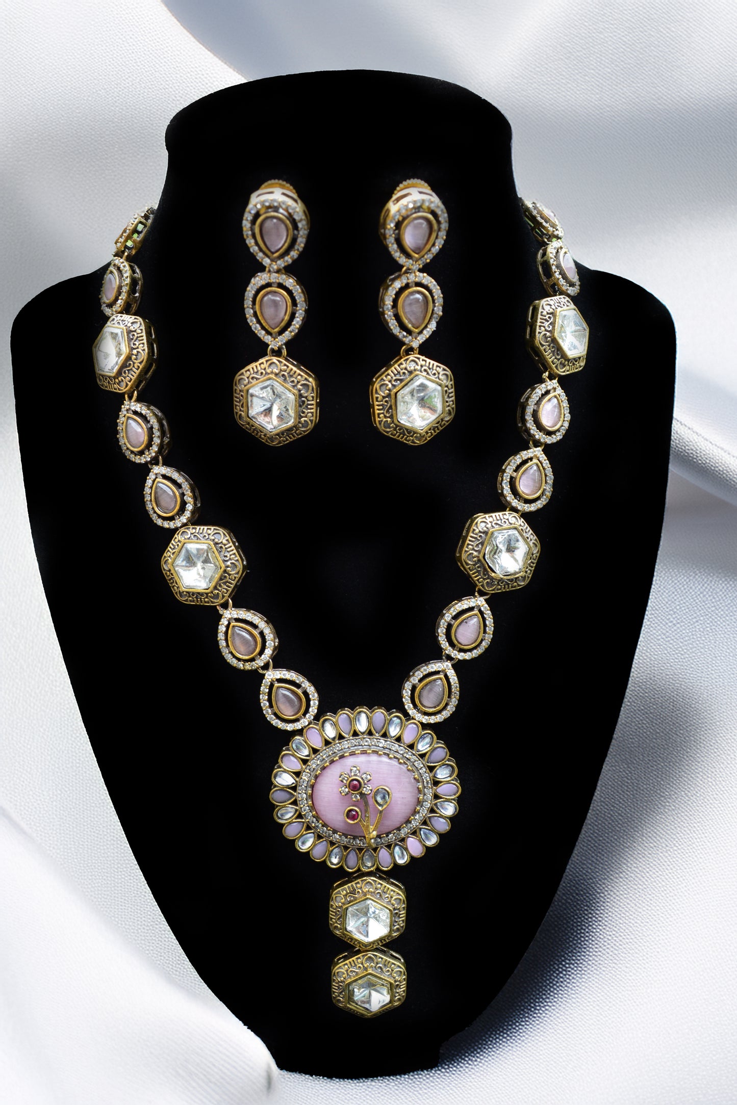 Victorian Polki Kundan Necklace Set