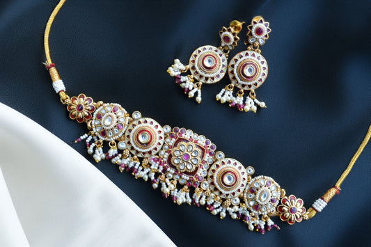 Ruby Kundan Choker necklace